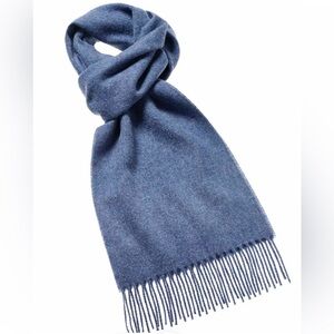 NWT The Hettie Company Blue 100% Wool Scarf Made in England 🏴󠁧󠁢󠁥󠁮󠁧󠁿 🇬🇧